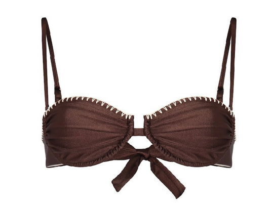 Olivia Bra Brown Beige crochet