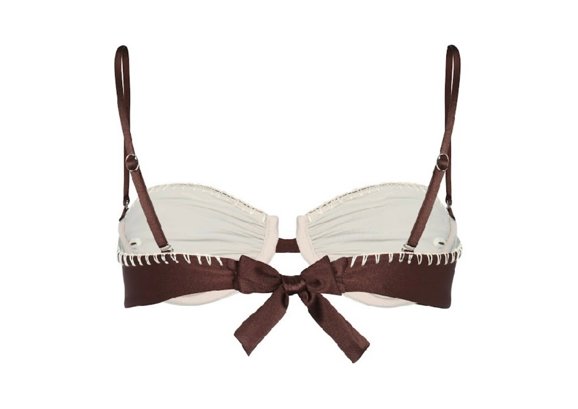 Olivia Bra Brown Beige crochet
